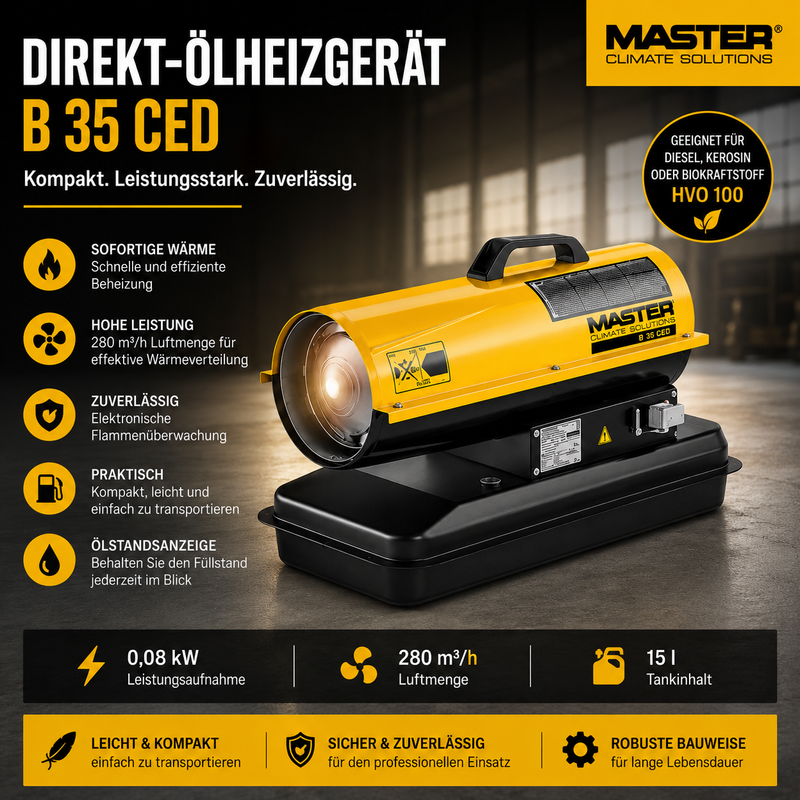 Direkt-Ölheizgebläse Master B 35 CED – 10 kW