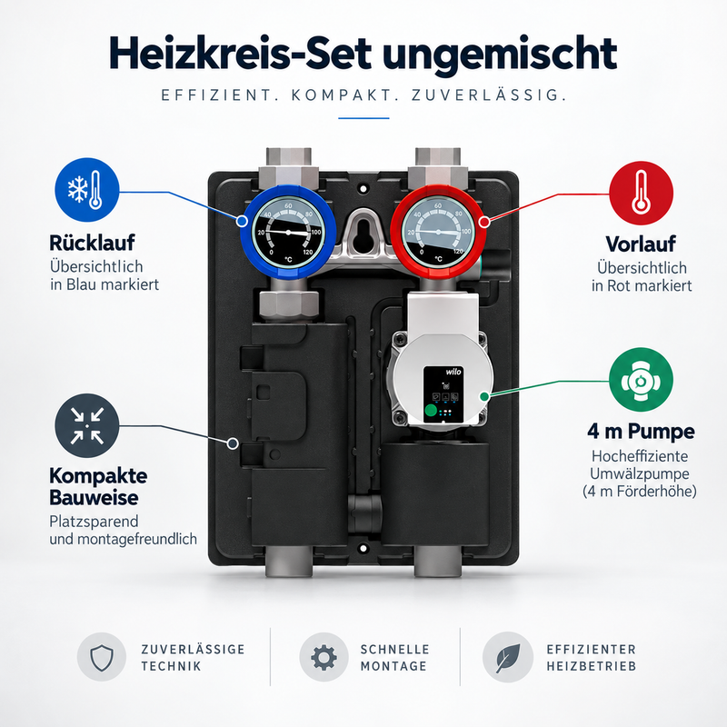 Buderus HS25/4 BU Heizkreis-Set ungemischt mit 4-m-Pumpe – 8718599199