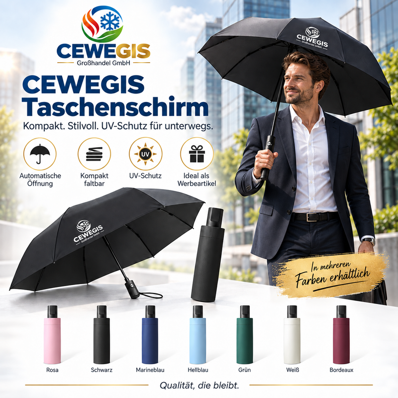 UV-Taschenschirm mit individuellem Logo