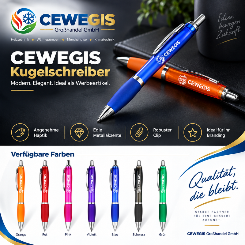 Kunststoff-Werbekugelschreiber 1,0 mm – individuell mit Logo