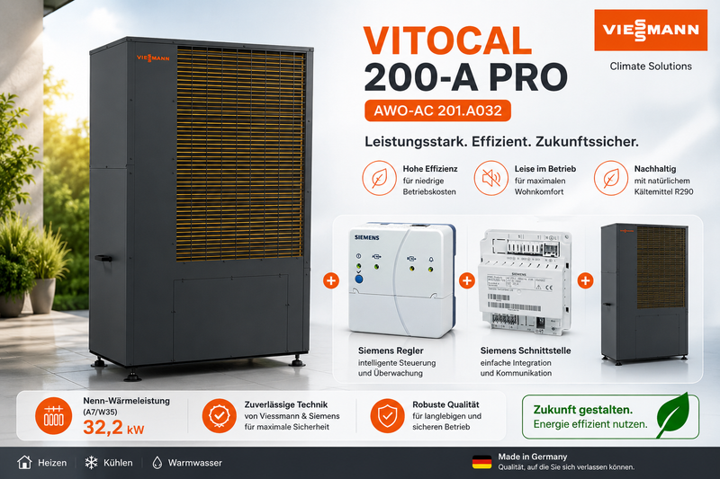 Viessmann Vitocal 200-A Pro AWO-AC 201.A032 – Luft/Wasser-Wärmepumpe 32,2 kW