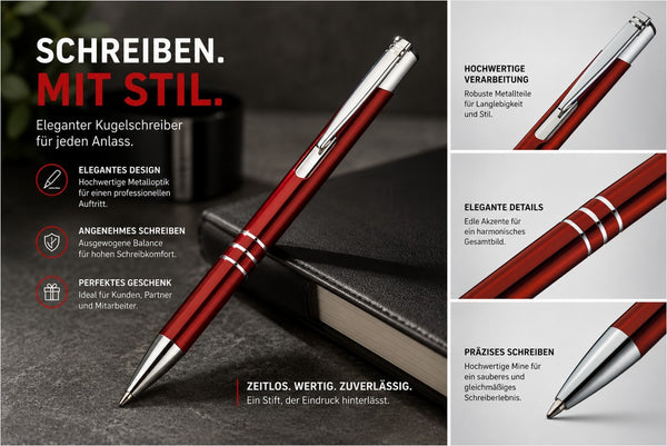 Kugelschreiber Metall 3 Zierringen
